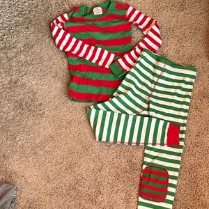 Hanna Andersson Red and Green Striped Kids Pajamas